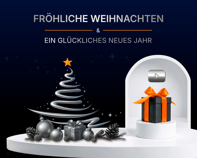 Weihnachtsbild mit Stahltannenbaum