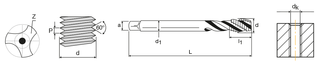 DC Swiss Gewindebohrer M24x1,5 HSSE-PM 6H – DIN 3 Produktbild-Vorschau 3